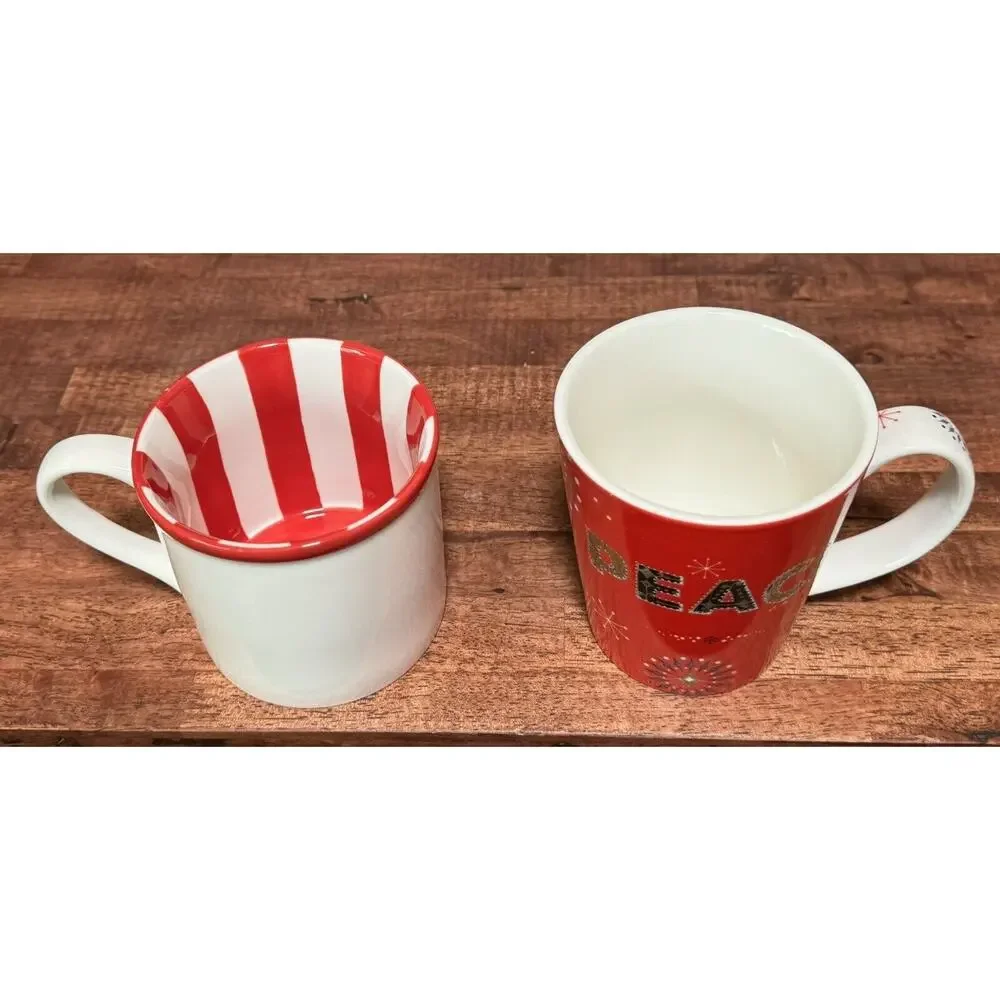 ‘06 & ‘07 Peace And Jolly Holiday Starbucks coffee mugs 14oz